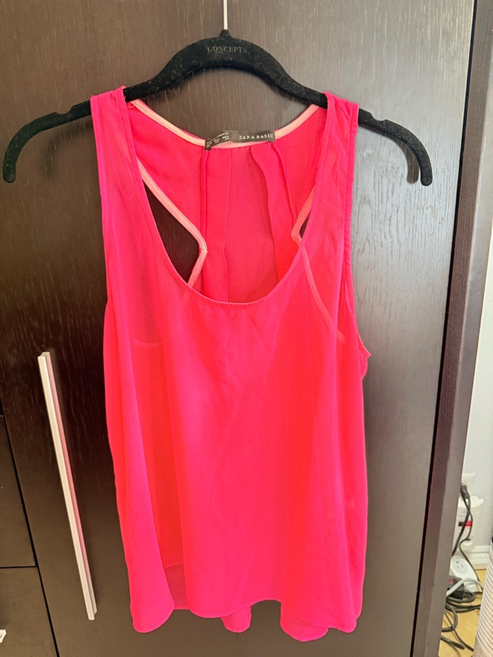 Zara Sheer Flowy Racerback Tank Top